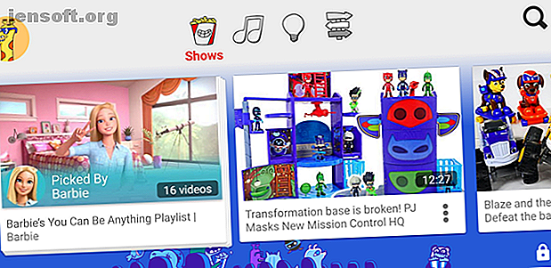 Écran de sélection de vidéos Android pour enfants YouTube