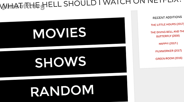 Que diable dois-je regarder sur Netflix recommande les films et les émissions de télévision rapidement