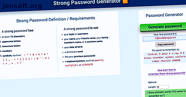 Strong Password Generator est une application en ligne gratuite pour créer des mots de passe uniques, mémorables et forts