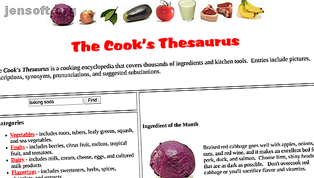 le thésaurus de la cuisinière suggère des substituts alimentaires