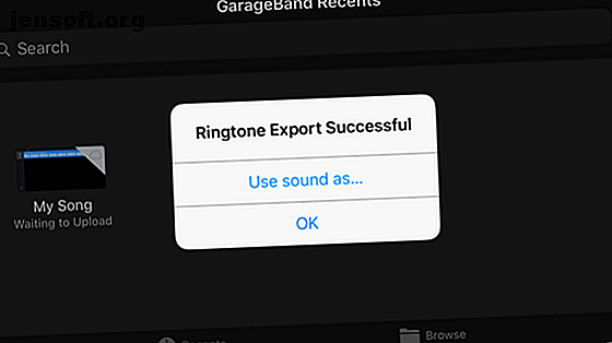 Exportation de l'application GarageBand terminée