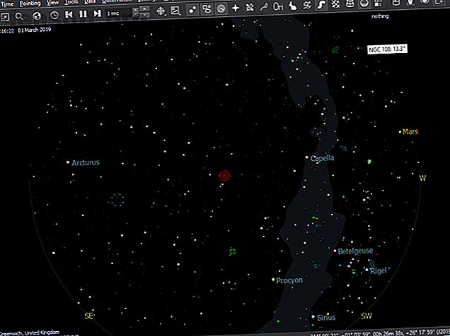 Fenêtre d'astronomie KStars Linux