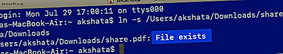 Un message existe lors de la création d'un lien symbolique dans Terminal sous macOS