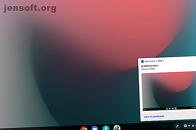 Chrome OS affichant une notification après une capture d'écran