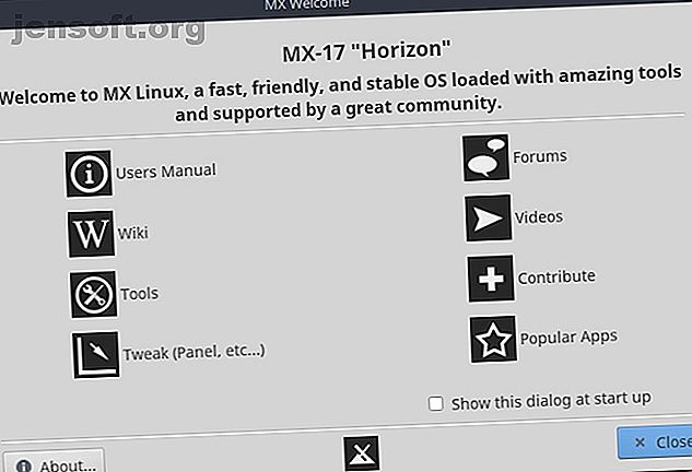 écran de bienvenue mx linux