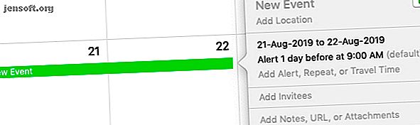 Modifier une fenêtre contextuelle d'événement pour un événement de plusieurs jours dans Calendar sur Mac