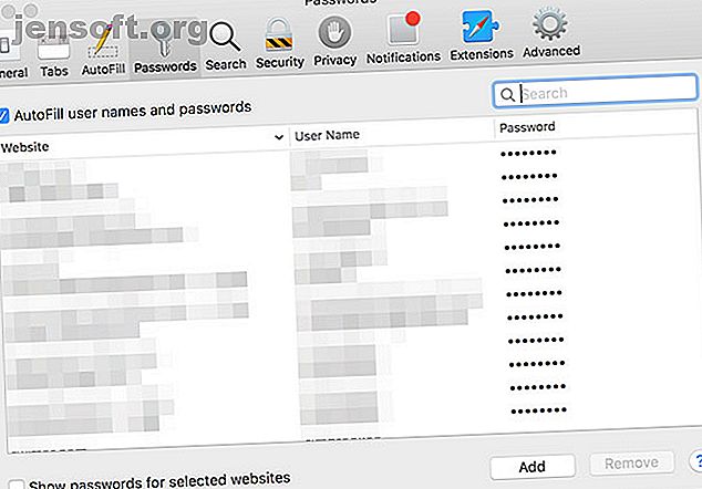 Mots de passe de trousseau iCloud enregistrés dans Safari sur Mac
