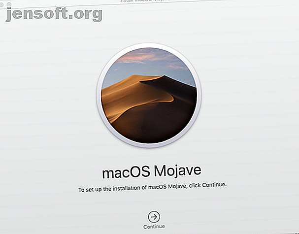 Écran de bienvenue du programme d'installation macOS Mojave
