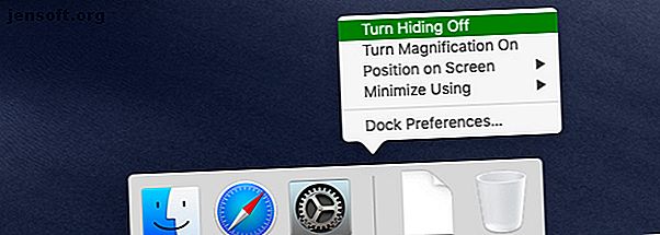 Désactivation de l'option de masquage du Dock dans le menu contextuel du Dock sous macOS