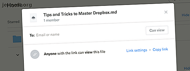 Dropbox Partager des fichiers en utilisant un lien
