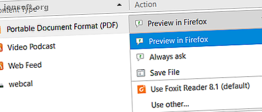 capture d'écran de l'aperçu des paramètres du lecteur PDF de Firefox dans Firefox