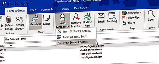Nouveau groupe de contacts Outlook Windows
