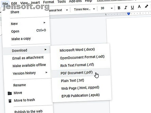 Conversion d'un document en PDF