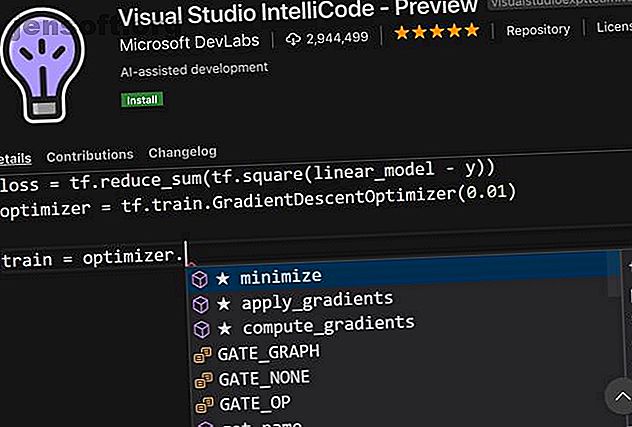 Extension Visual Studio Intellicode pour le code Visual Studio