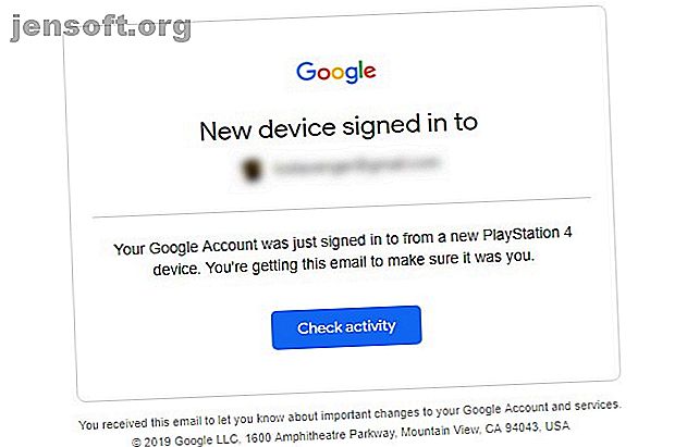 Un e-mail de Google avertissant d'une nouvelle tentative de connexion