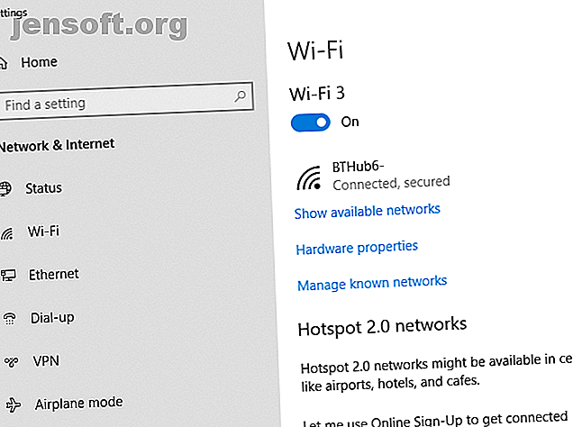 Paramètres Windows 10 Wi-Fi
