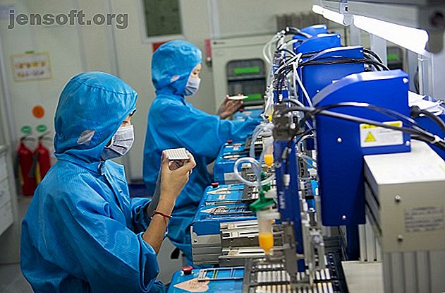 Ligne de production électronique dans une usine chinoise