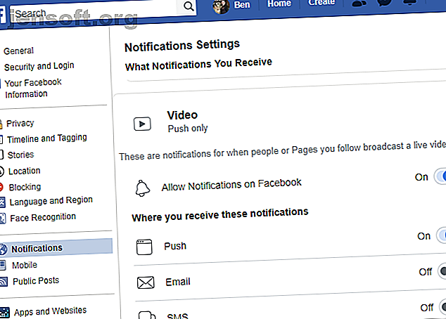 Facebook Désactive les notifications vidéo en direct