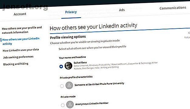 Page Paramètres de visibilité du profil LinkedIn