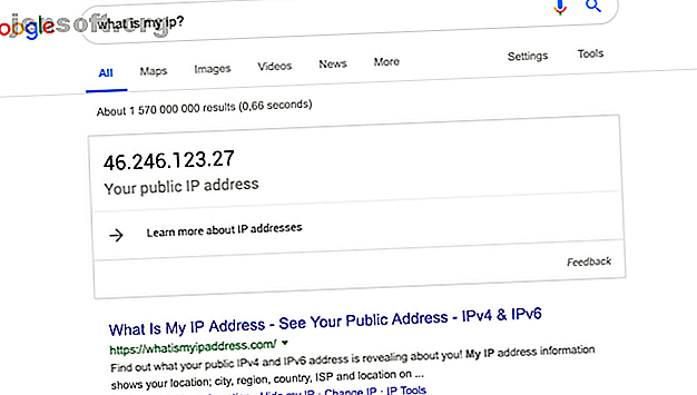 capture d'écran de demander à Google quelle est mon adresse IP