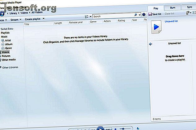 Interface du lecteur Windows Media 12