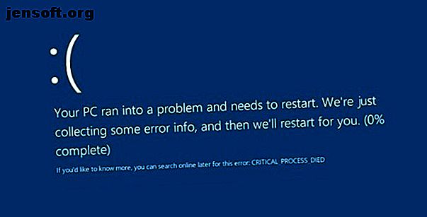processus critique mort code Windows 10 BSOD
