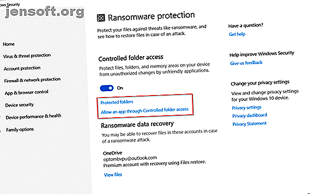 Protection contre les ransomwares dans Windows Defender