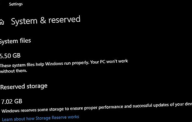 Windows 10 stockage réservé