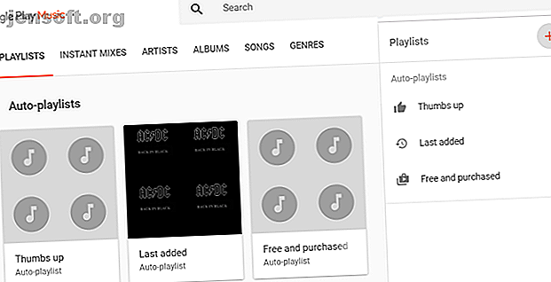 google play musique menu de création de playlist
