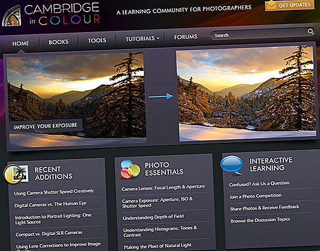 Site Web Cambridge en couleur