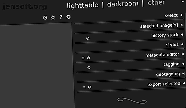 Options et fonctions de la table lumineuse de Darktable