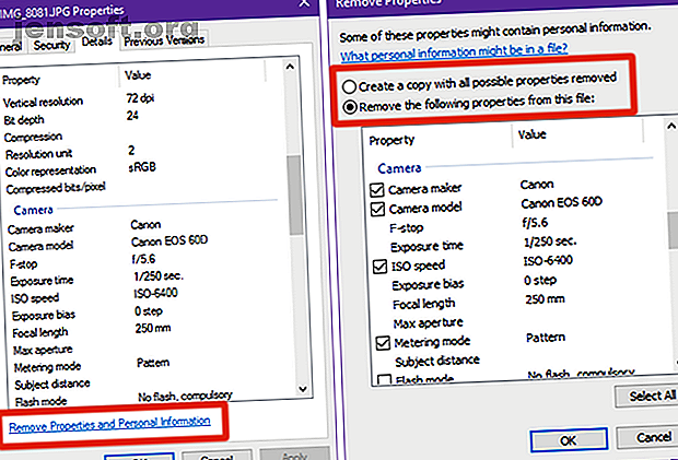 De fleste kameraer integrerer skjult information ("metadata") på tagede fotografier.  Af hensyn til privatlivets fred kan du her fjerne metadataene.