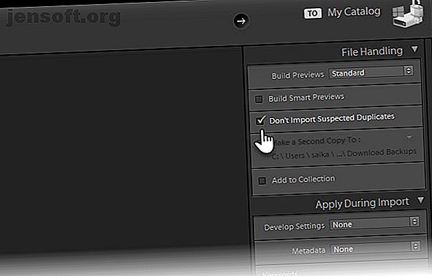 Adobe Lightroom Classic CC no incluye un buscador de fotos duplicado.  Aquí hay un complemento gratuito que ayuda a encontrar fotos duplicadas.