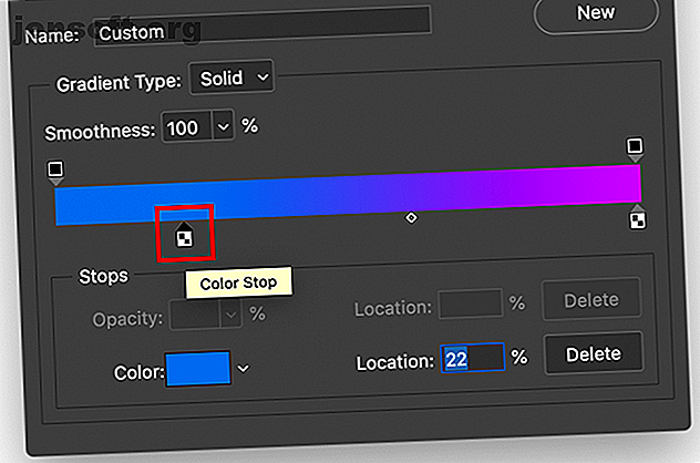 Création d'un dégradé personnalisé dans Photoshop Color Stop