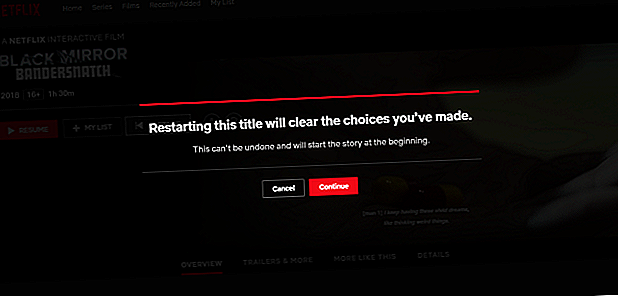 Netflix Black Mirror: dialogue de redémarrage de Bandersnatch
