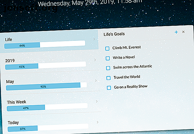 Alto Planner pour Chrome utilise des barres de progression pour l'année, le mois, la vie, le jour et la semaine.