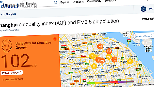 AirVisual affiche l’indice de la qualité de l’air dans n’importe quelle ville ainsi que dans certaines parties de la ville.