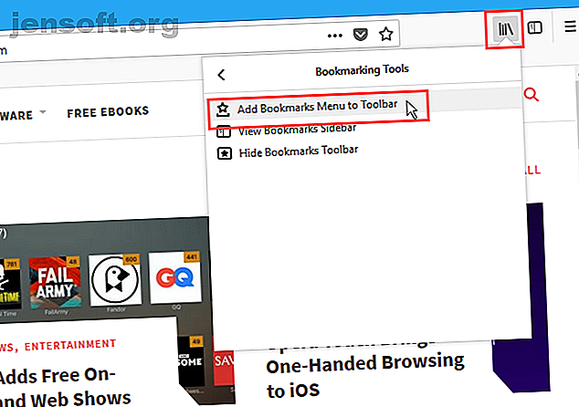 Ajouter un menu de signets à la barre d'outils dans Firefox