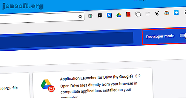 Activer le mode développeur sur la page Extensions dans Chrome
