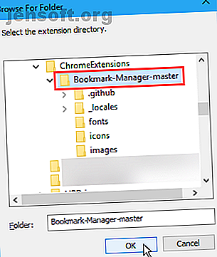 La boîte de dialogue Rechercher un dossier permettant de sélectionner le dossier d'une extension à installer dans Chrome