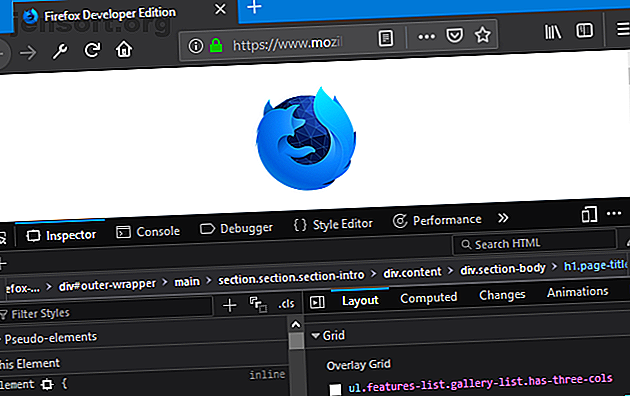 Capture d'écran Firefox Developer Edition