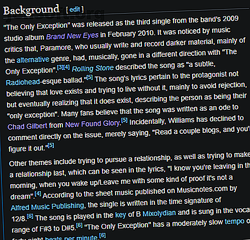 Paroles de chanson Wikipedia fond