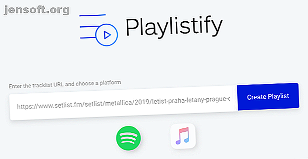Playlistify crée des listes de lecture à partir de listes de sélection sur 1001 Tracklists, setlist.fm et livetracklist