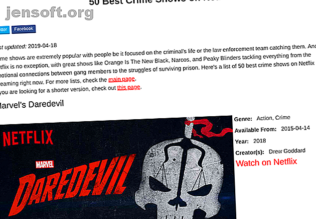 Flixwatch recommande "best of" pour différents genres sur Netflix