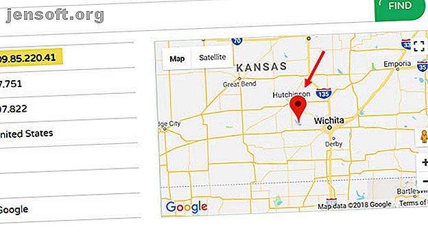 traçage d'une adresse IP sur Google Maps