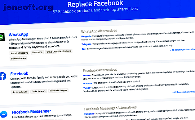 Remplacer Facebook par SaaSHub propose des alternatives pour chaque application et service Facebook