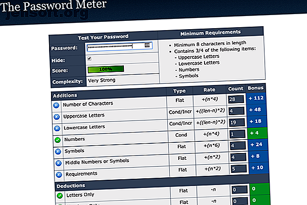 Password Meter vérifie la force de votre mot de passe en fonction de différentes valeurs et attribue des points