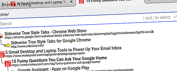 Onglets de style d'arborescence dans Chrome avec l'extension d'arborescence d'onglets