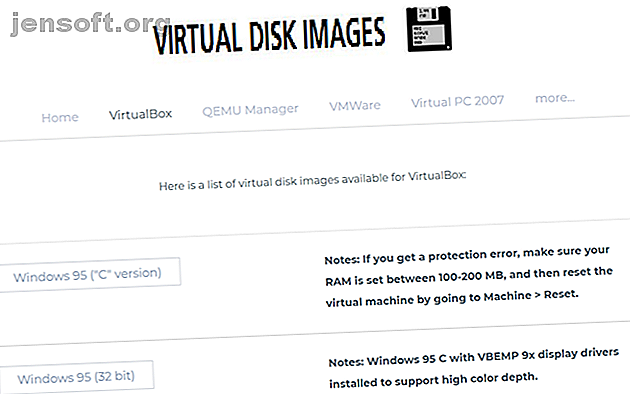 Capture d'écran des images de disque virtuel
