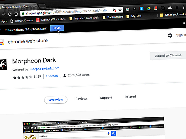 Ajouter le thème Morpheon Dark à Chrome